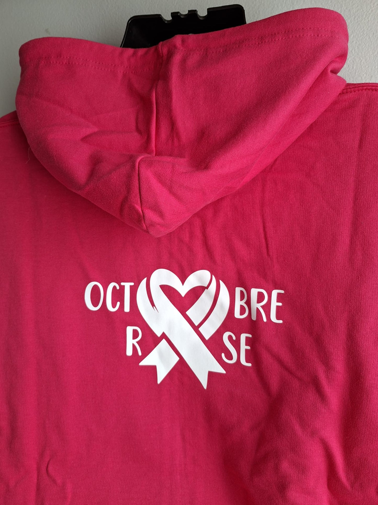 Sweat zippé à capuche Octobre Rose