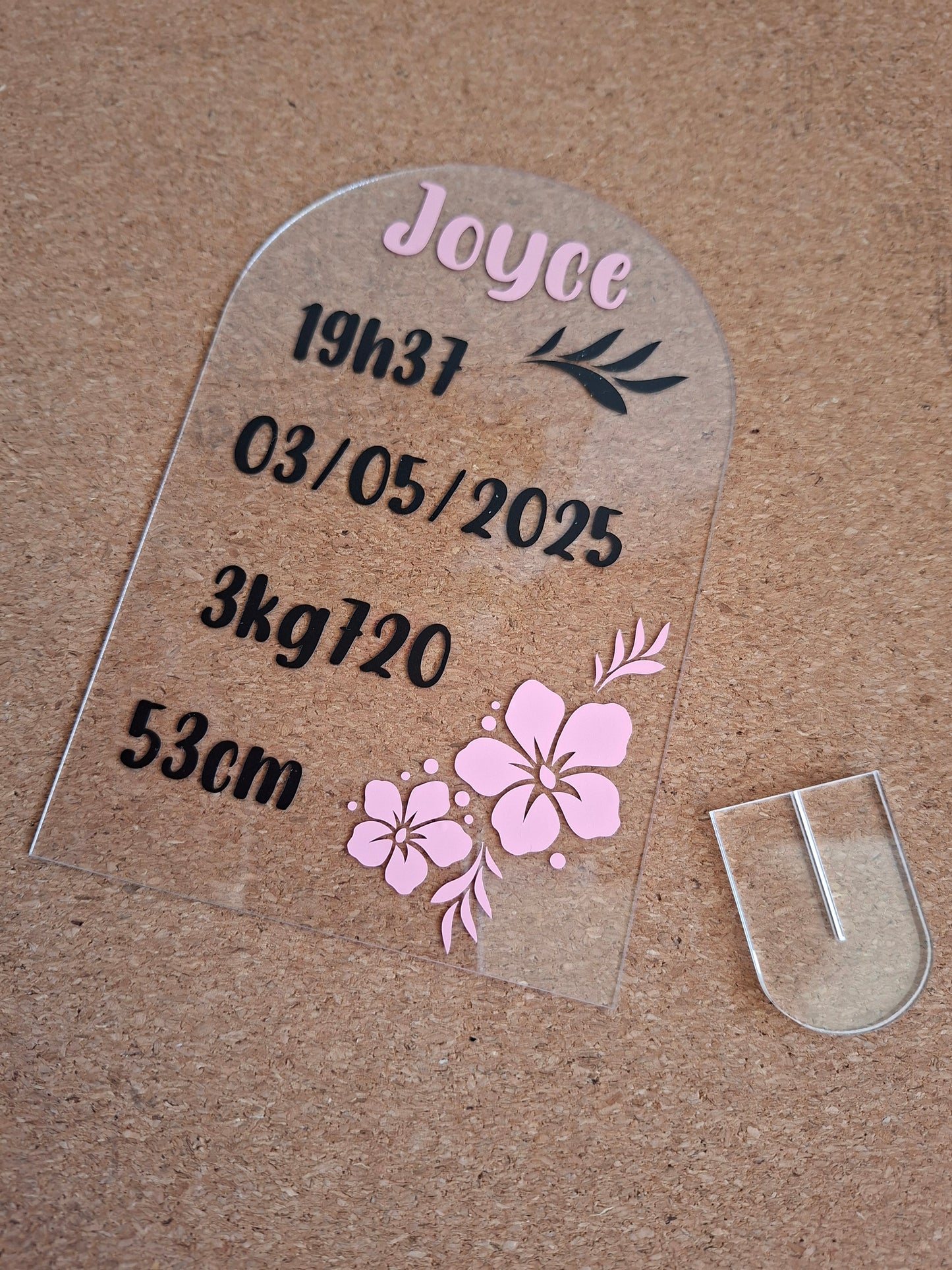Décoration acrylique naissance