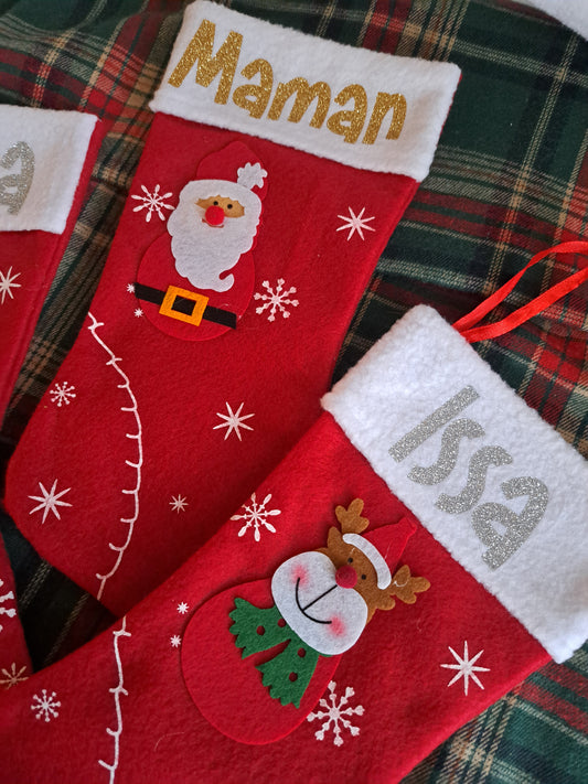 Chaussette de Noël à motif