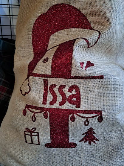 Hotte de Noël toile de jute