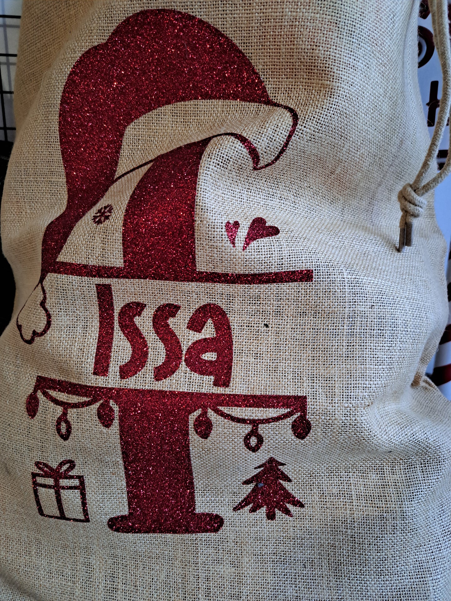 Hotte de Noël toile de jute