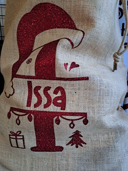 Hotte de Noël toile de jute