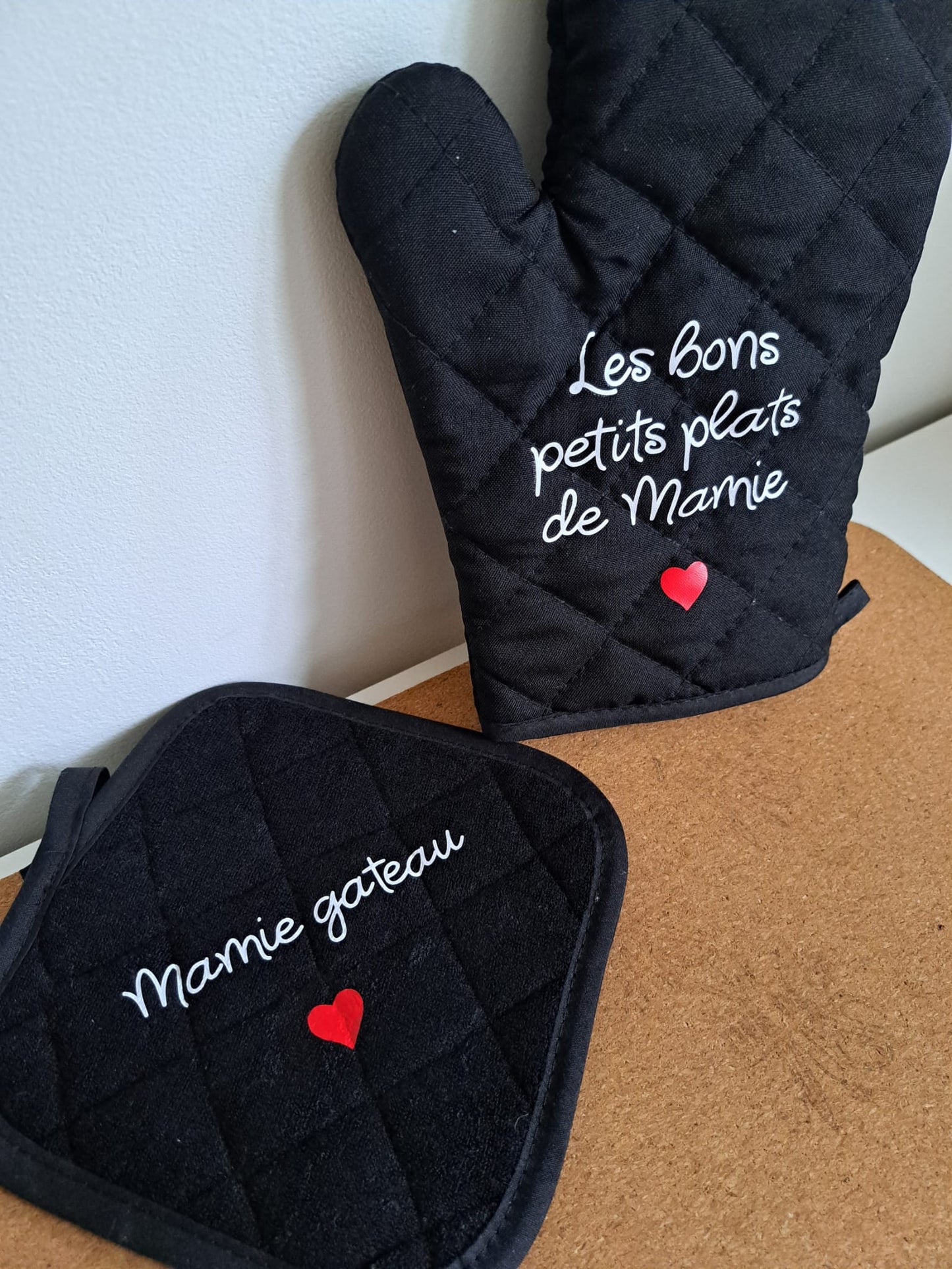 Ensemble gants de cuisine mamie