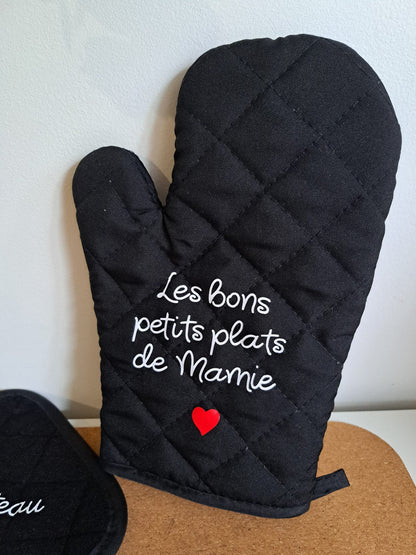 Ensemble gants de cuisine mamie