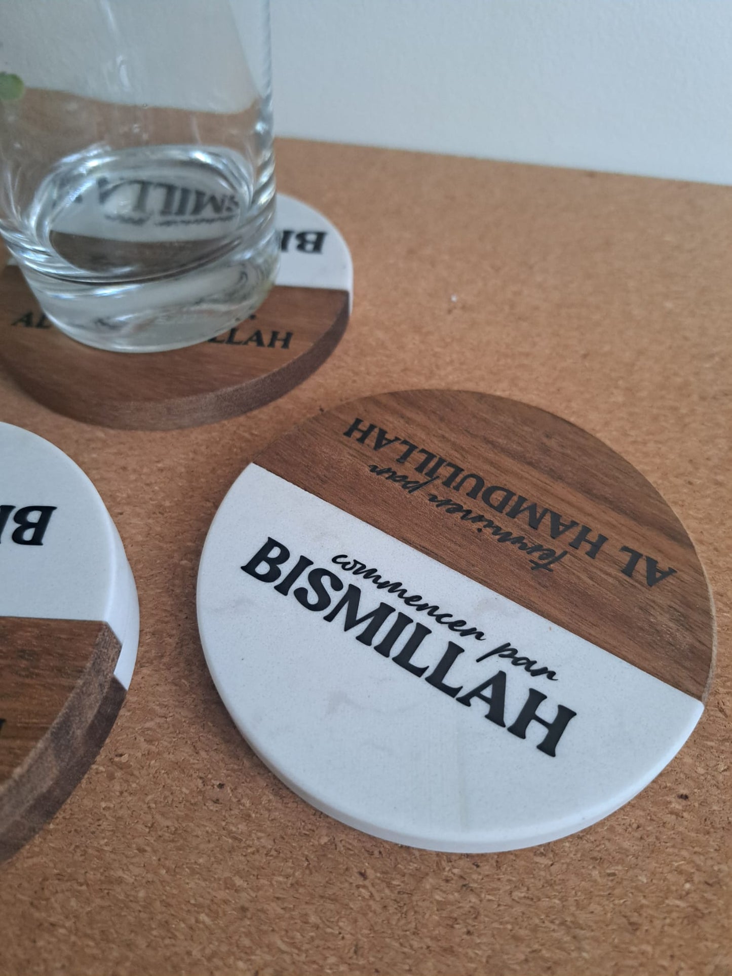 Dessous de verre Bismillah - Al Hamdulillah