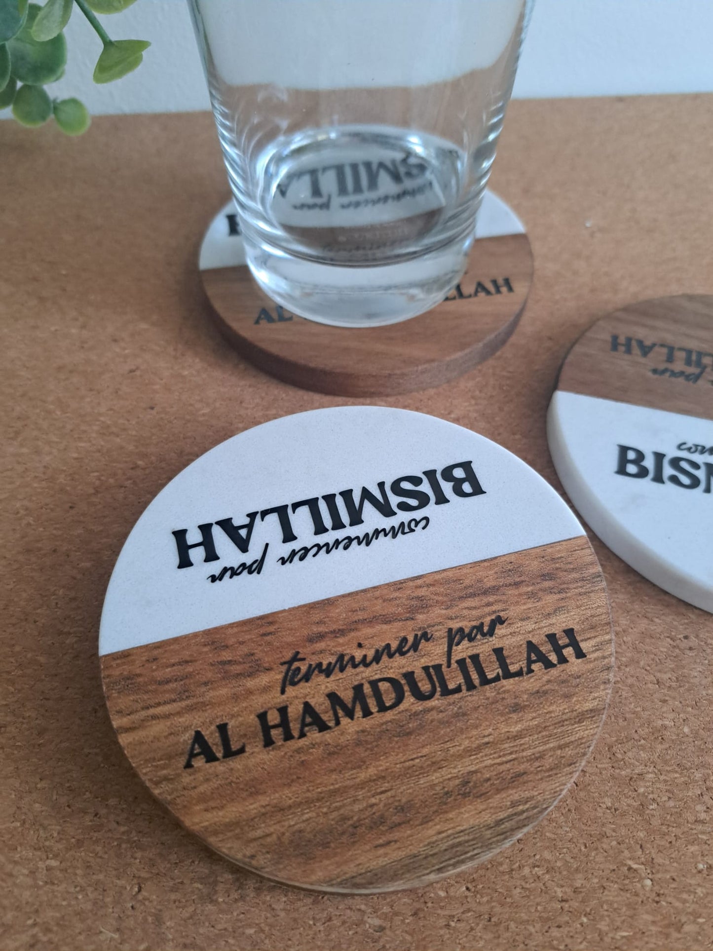 Dessous de verre Bismillah - Al Hamdulillah