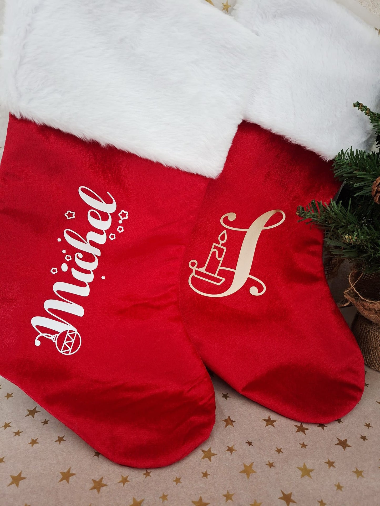 Chaussette de Noël unie