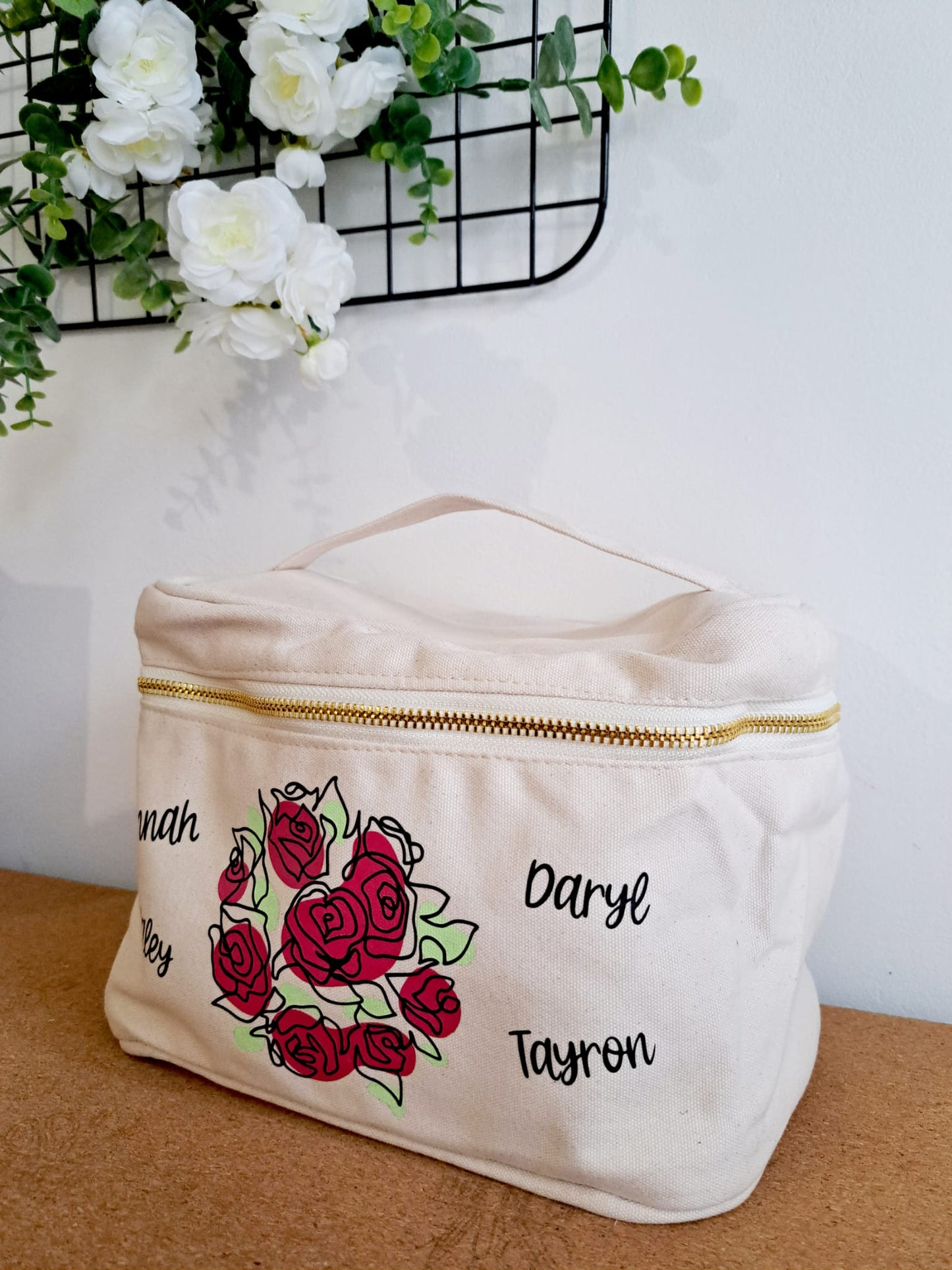 Trousse de toilette motif + prénoms