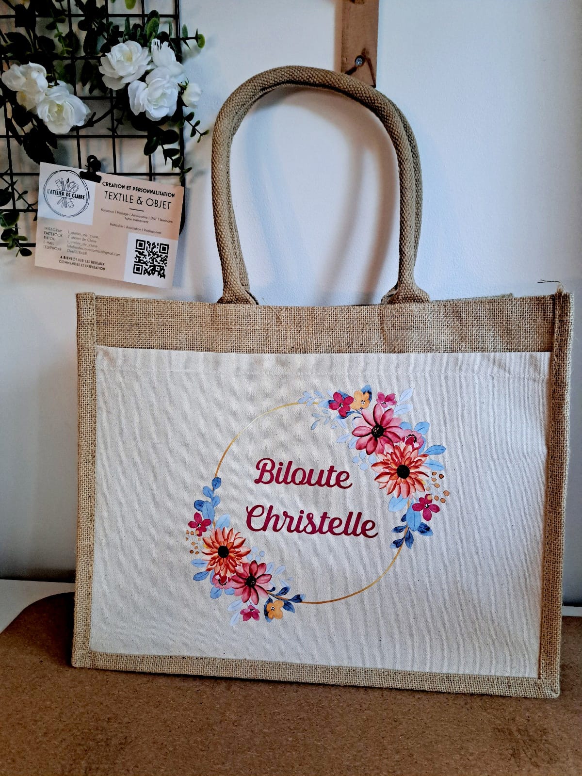 Sac toile de jute à personnaliser