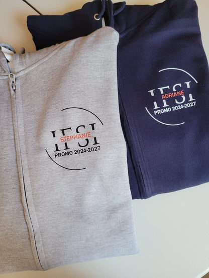 Sweat zippé à capuche à personnaliser