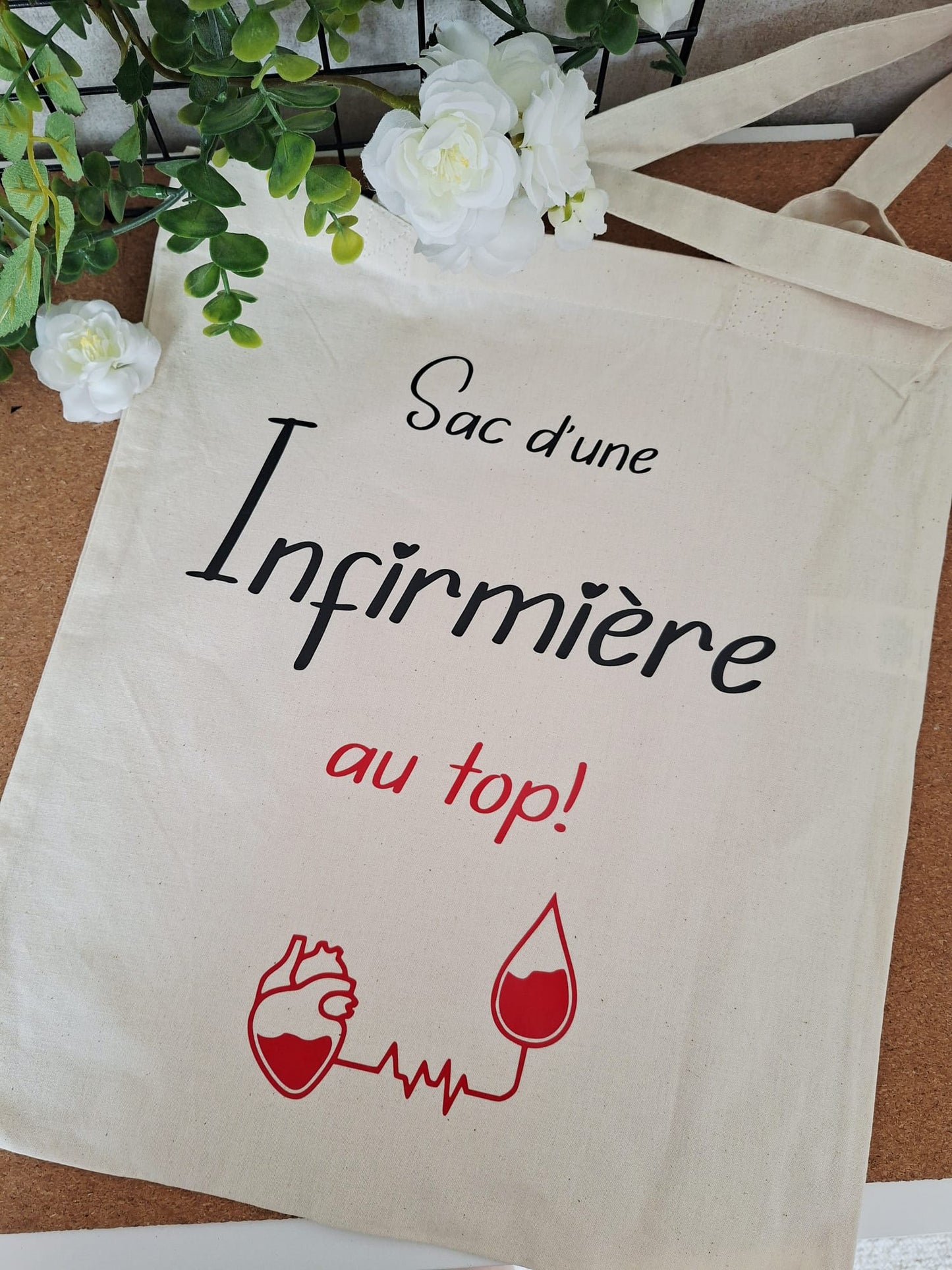 Tote bag "Infirmière au top"+logo
