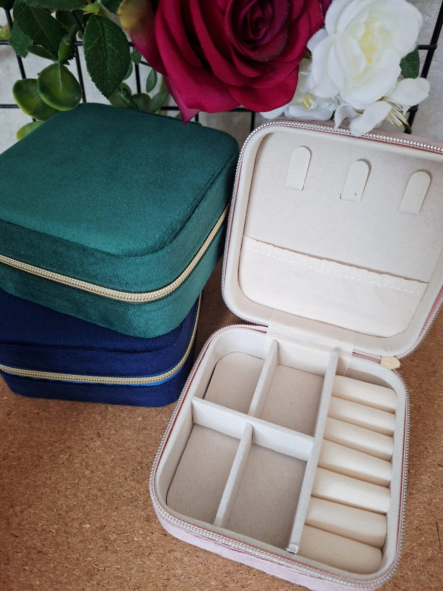 Boîte à bijoux velours à personnaliser