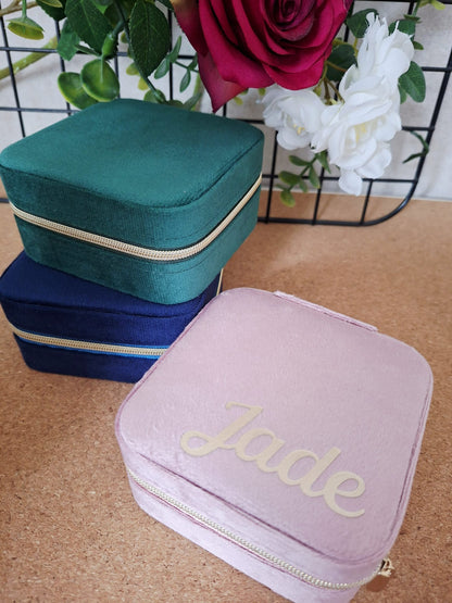 Boîte à bijoux velours à personnaliser