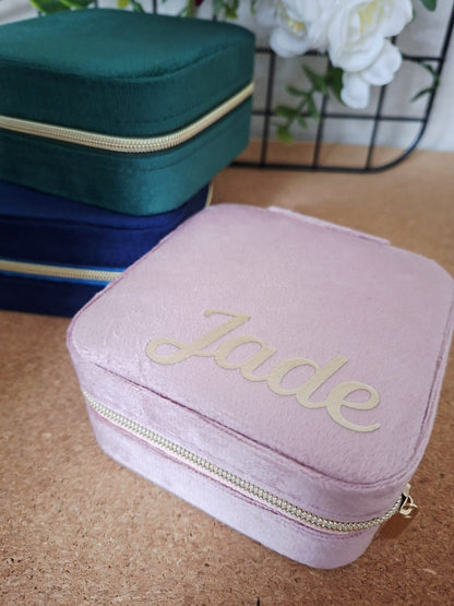 Boîte à bijoux velours à personnaliser