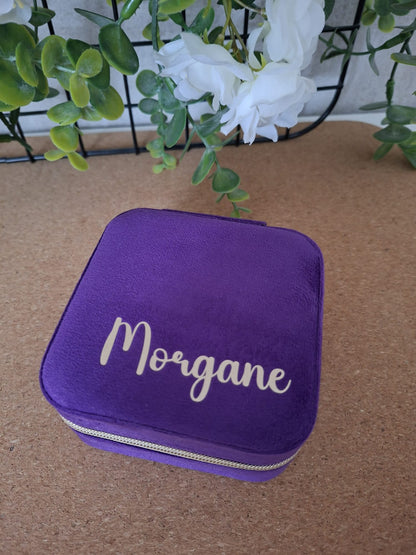 Boîte à bijoux velours à personnaliser