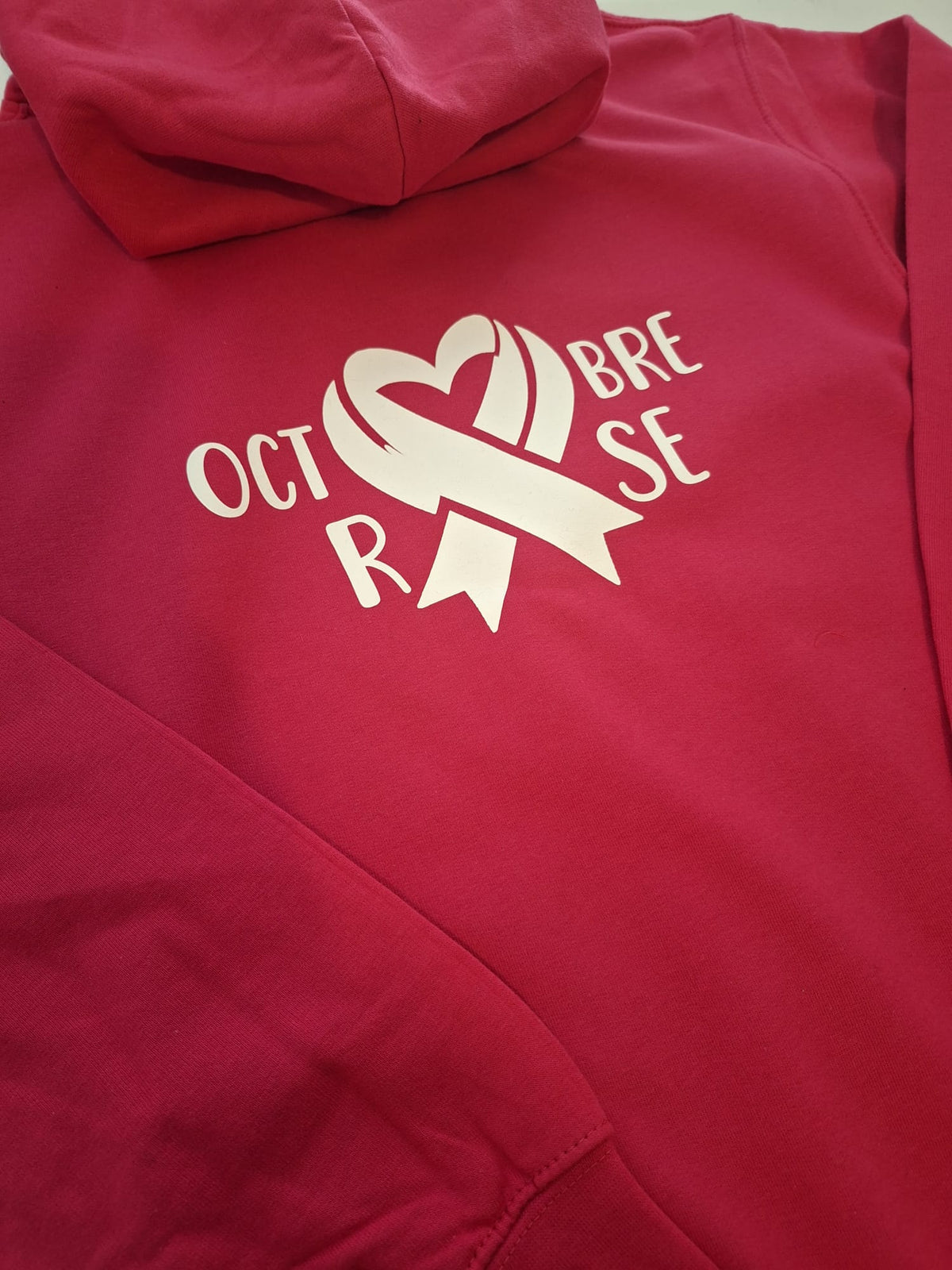 Sweat zippé à capuche Octobre Rose