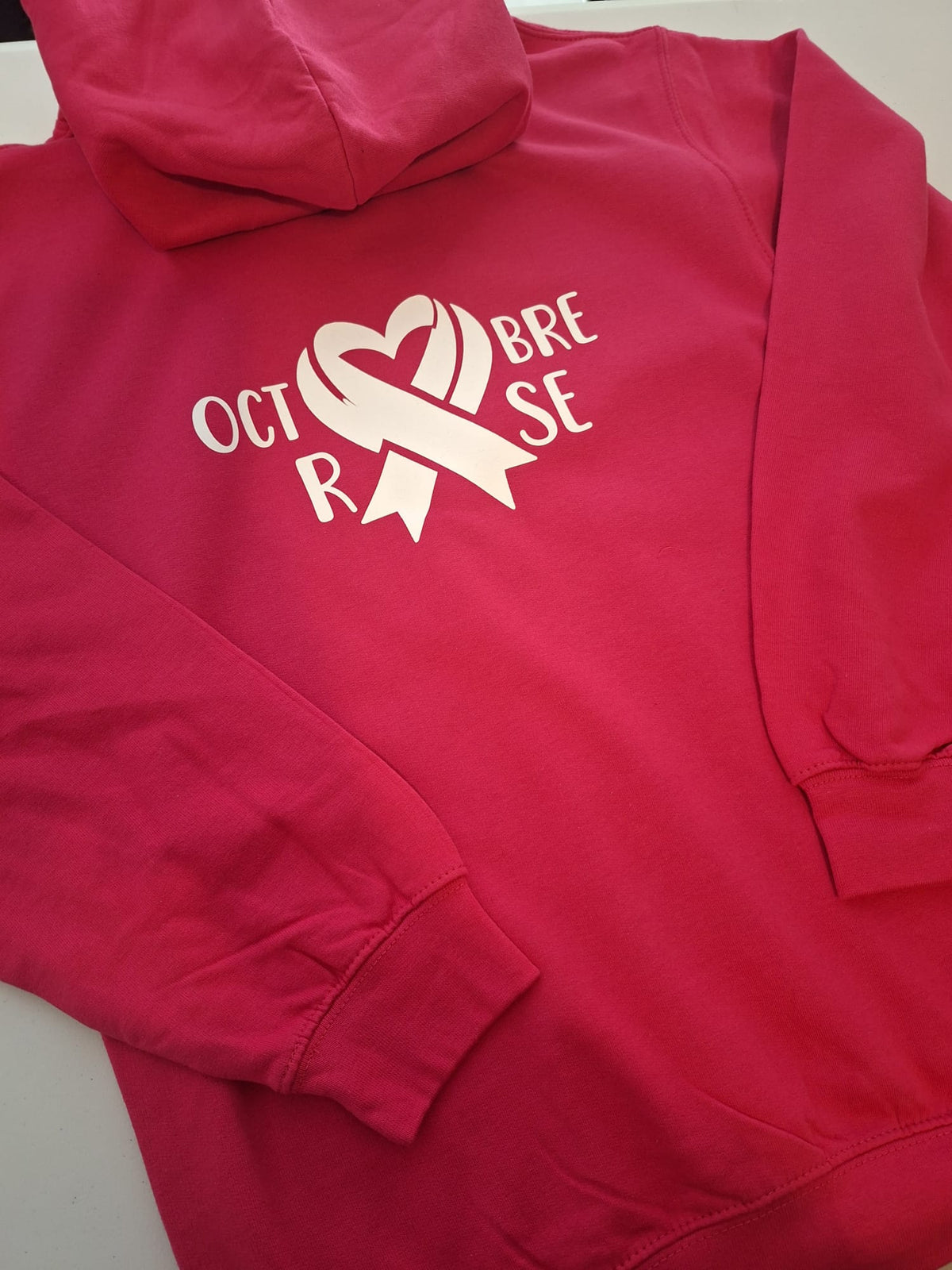 Sweat zippé à capuche Octobre Rose