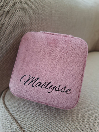 Boîte à bijoux velours à personnaliser