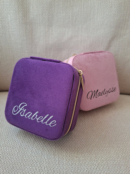 Boîte à bijoux velours à personnaliser