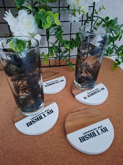 4 dessous de verre Bismillah - Al Hamdulillah