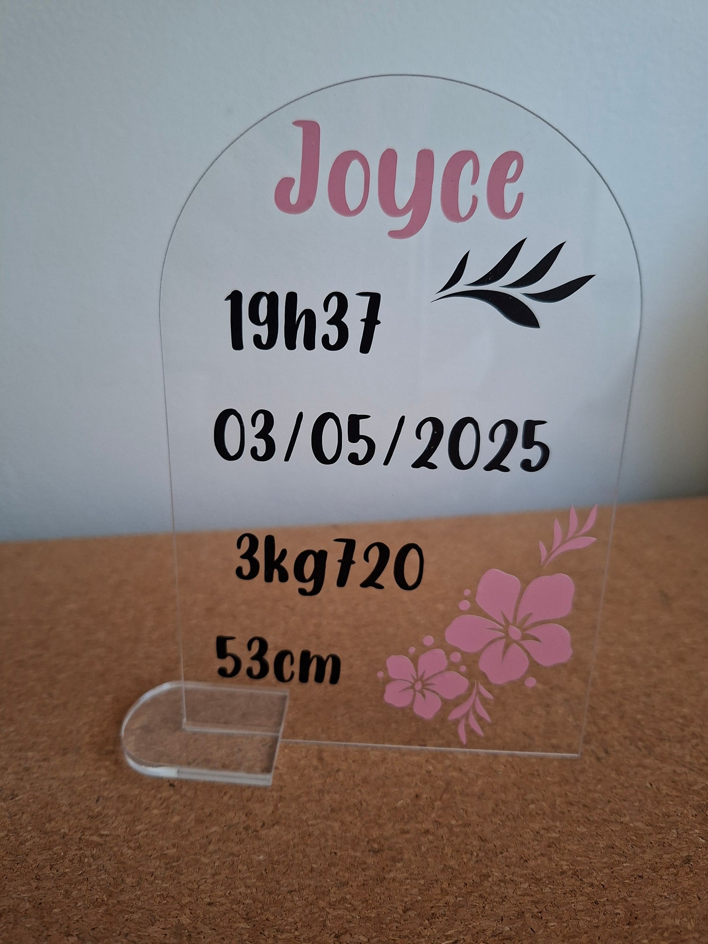 Décoration acrylique naissance