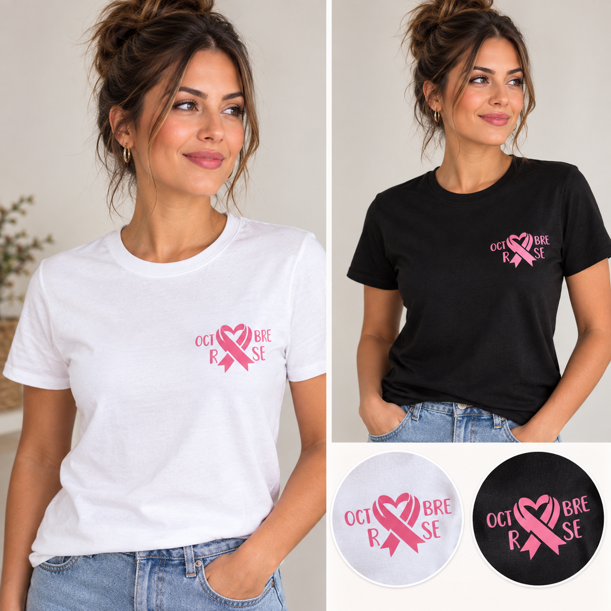 Tee-shirt col rond Octobre Rose