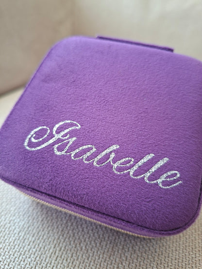 Boîte à bijoux velours à personnaliser